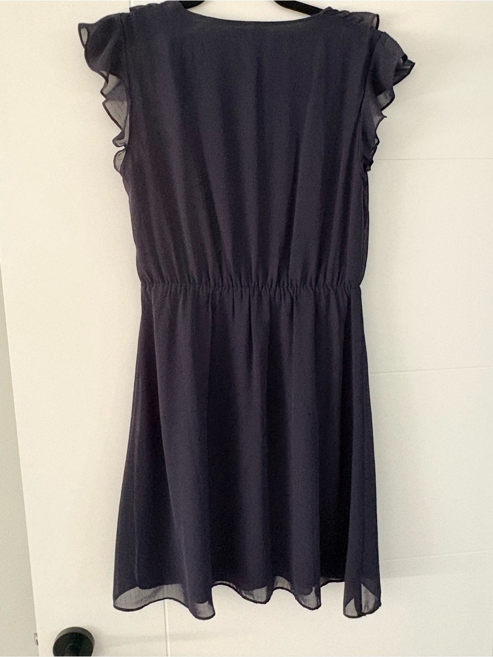 H&M Navy Ruffle V-Neck Mini Dress - Picture 4 of 4